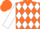 Silk - Orange and White Diamonds,Orange Bands on White sleeves