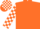 Silk - Orange, White 'K' and Horseshoe, Orange Blocks on White Str