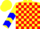 Silk - Yellow and Red Blocks, Yellow Sleeves, Blue Chevrons, Yellow Cap