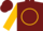 Silk - Burgundy, gold 'S' in gold circle, gold sleeves