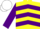 Silk - YELLOW & PURPLE CHEVRONS, purple sleeves, white cap