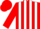 Silk - Red and white vertical stripes with