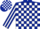 Silk - Dark Blue and White check, striped sleeves