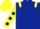Silk - Dark Blue, Yellow epaulets, Yellow sleeves, Dark Blue spots, Yellow cap