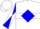 Silk - White, Blue Diamond Hoop, Blue and White Diagonal Quartered Sleeves, White Cap