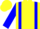 Silk - Yellow, Blue Braces and 'E', Blue Sleeves, Yellow Cap, Blue V