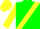 Silk - Hunter green, yellow sash, yellow bars on sleeves, yellow cap