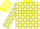 Silk - Yellow, yellow stars on white blocks, white ca