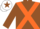 Silk - BROWN, orange cross belts, white cap, brown star