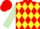 Silk - Red and Yellow diamonds, Light Green sleeves