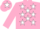 Silk - PINK, White stars, Pink sleeves & White armlet, Pink cap & White star