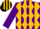 Silk - Purple, gold diamonds, gold 'D' and 'S', gold stripes on sleeves, gold and purple c