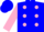 Silk - BLUE, Pink spots, Pink Sleeves