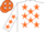 Silk - White,Orange 'G' on Back,Orange stars