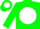 Silk - Green,  Green 'STRONG WORTH' on White disc, Green Strip