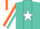 Silk - Turquoise, white star, orange emblems, white stripe on or