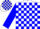Silk - White, blue circled 'RB', blue blocks on sleeves, white c