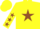 Silk - Yellow, brown star, brown stars on sleeves, yellow cap