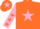 Silk - Orange, Pink star, Pink sleeves Orange stars, Orange cap, Pink star
