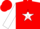 Silk - RED, red 'B' on white star, red stars on white sleeves, red cap