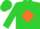 Silk - Lime Green, Bright Orange Diamond, Green and Orange Block