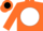 Silk - ORANGE, black 'L' on white disc, orange bars on black