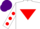 Silk - White, Red inverted triangle, White sleeves, Red spots, Purple cap
