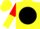 Silk - Yellow, red 'GA' on black disc, red and yellow halved sleeves, yellow cap