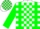 Silk - White, green braces, green blocks on sleeves, green c