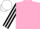 Silk - PINK, black & white striped sleeves, white cap