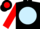 Silk - Black, Red Dot on Light Blue disc, Light Blue and Red Bars on Sl
