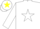 Silk - White, yellow star and maple leaf, white star and maple leaf on yel