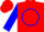 Silk - Red, white 'EG' in blue circle, blue sleeves, red, white and blue