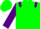 Silk - Green, purple epaulets, purple sleeves, green and purple striped ca