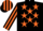 Silk - BLACK, orange stars, striped sleeves & cap