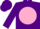 Silk - Purple, purple 'CS' on pink disc on lime diamond, p