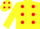 Silk - YELLOW, red spots, yellow sleeves, yellow cap, red spots