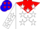 Silk - White, red and blue 'AP', red yoke, white stars on blue s