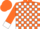 Silk - Orange, white blocks, white cuffs
