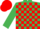 Silk - Emerald Green and Red check, Emerald Green sleeves, Red cap