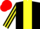 Silk - Black, Yellow stripe, striped sleeves, red cap