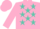 Silk - PINK, turquoise stars, pink cap