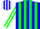 Silk - Blue, white hurricane emblem, green stripes on whit