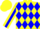 Silk - Yellow, blue 'M' and diamonds, blue diamond stripe on sleeves, yellow cap