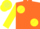 Silk - Orange, Lemon Yellow large spots, Orange disc on Yellow Sleeves, Yello