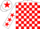 Silk - White and red check, white sleeves, red stars, white cap, red star
