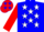 Silk - BLUE, red and white Chrysler emblem, white stars on red sleeves, bl