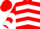 Silk - Red, white inverted chevrons, white chevrons on sleeves, red cap