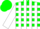 Silk - Kelly Green, White Blocks, White Stripes On Sleeves, Green Cap