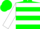 Silk - Green, White Emblem, White Hoops on Sle